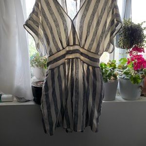 American Eagle stripped romper with tags